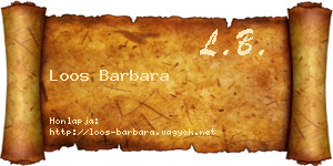 Loos Barbara névjegykártya